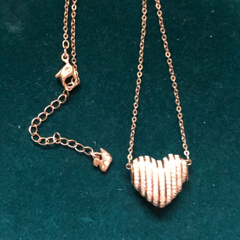 Swarovski crystal 4-way heart necklace